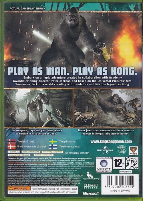 Peter Jacksons King Kong The Official Game of the Movie - XBOX 360 (B Grade) (Genbrug)